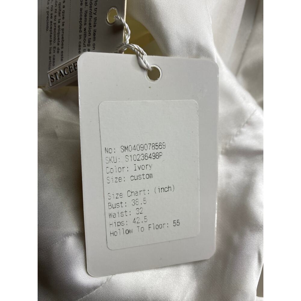 Brand New Stacees Women's Medium White ivory Wedding Maxi Dress Gown Prom - Picture 5 of 7